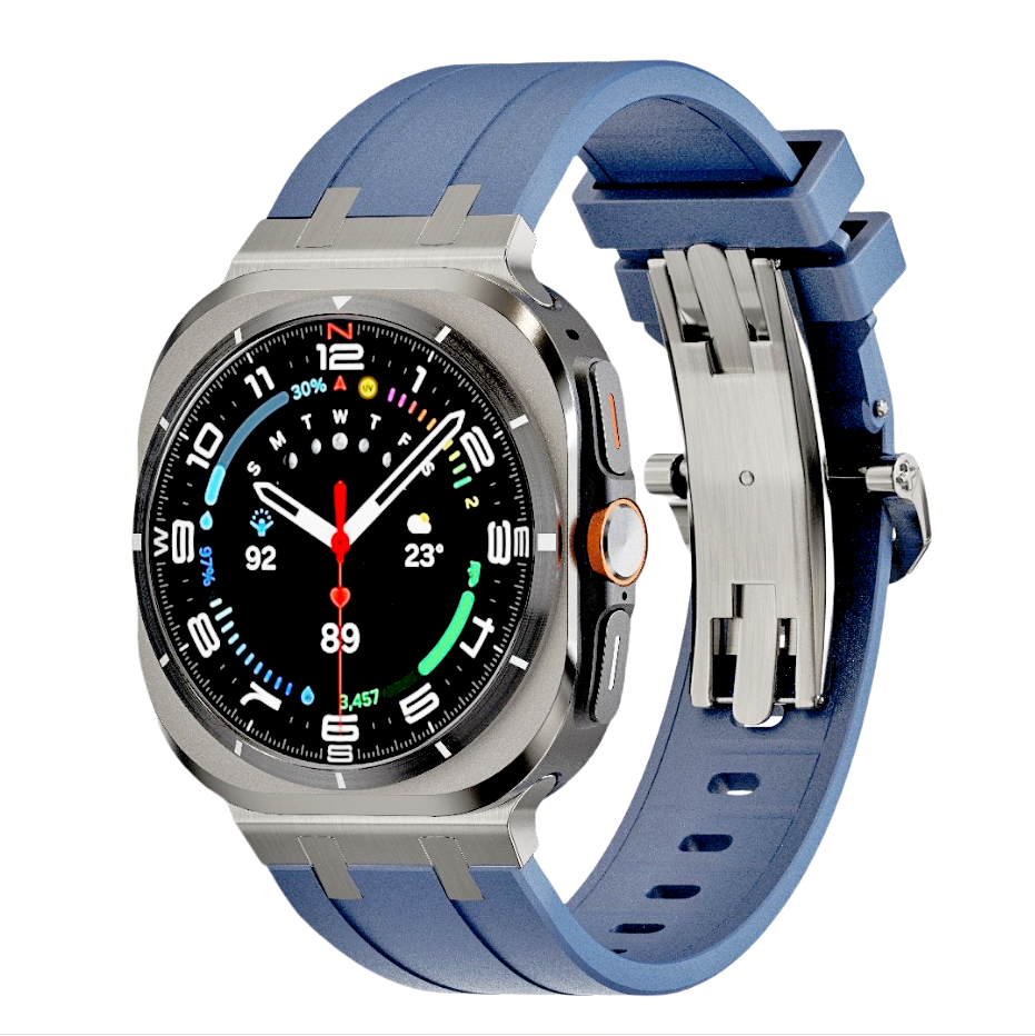 NOUVEAU Bracelet Épais en Silicone AP avec Adaptateur en Titane pour Montre Samsung Ultra
