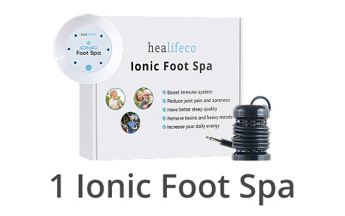 One ionic foot spa set with box and ionizer array