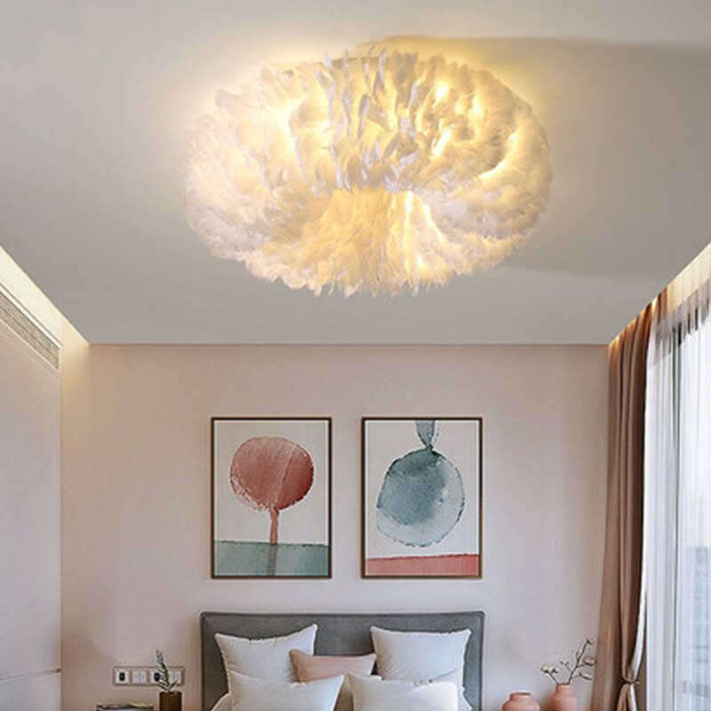 O'Moore Swan Feather Round Ceiling Light - Neutralighting