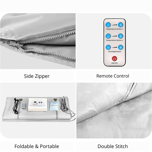 Infrared Sauna Blanket – Adjustable Heat up to 80 °C, Remote Control, Foldable