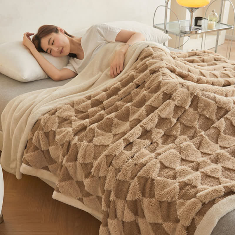 Coperta Comfort con Morbido Motivo a Diamante