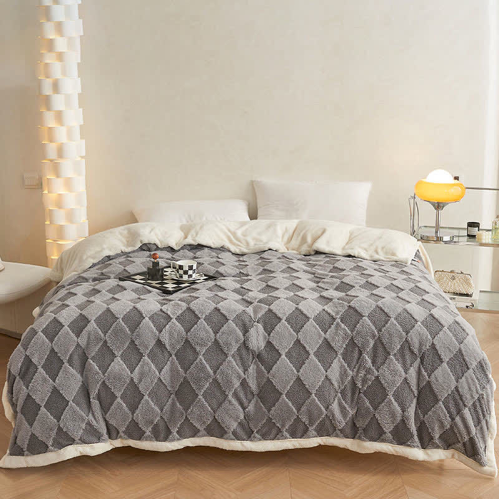 Coperta Comfort con Morbido Motivo a Diamante