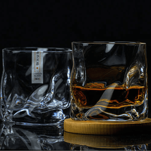 日本江户切子皱纹身威士忌杯