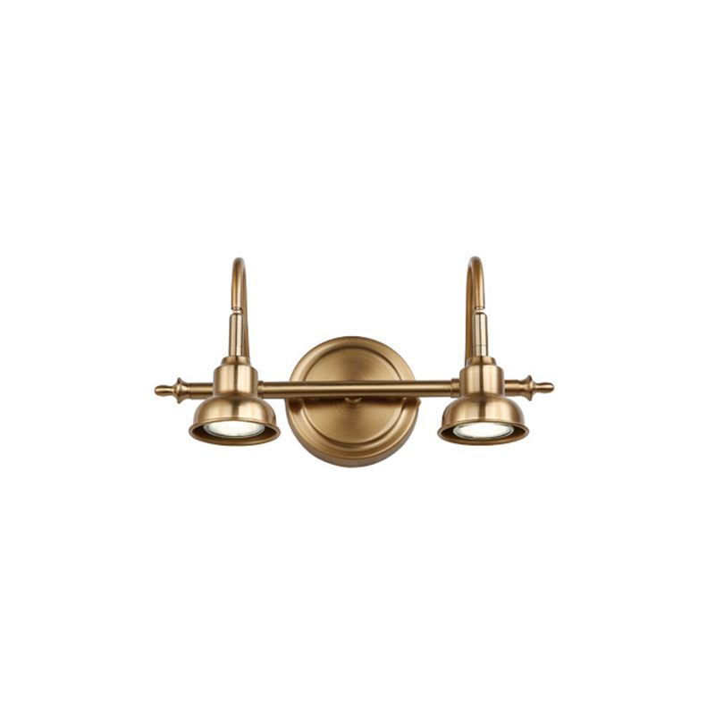 Tiffany Vintage Round Arc Vanity Wall Lamp — Gold, IP44 Rated, Hardwired