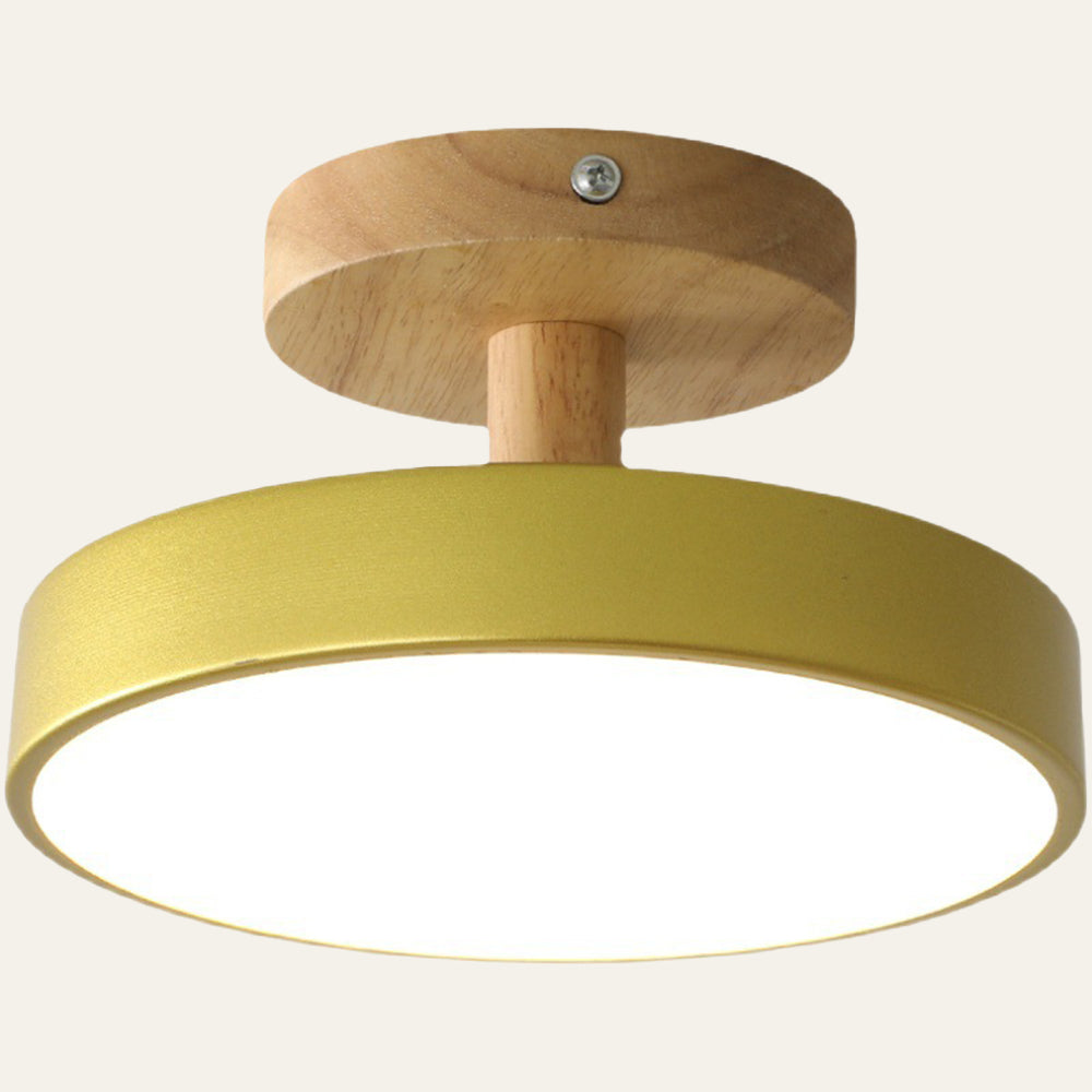 LED stropní svítidlo - minimalistický design s dřevěným akcentem