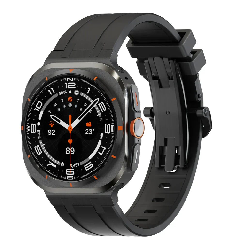 Luxusní silikonový řemínek s motýlkovou sponou AP pro Samsung Galaxy Watch Ultra