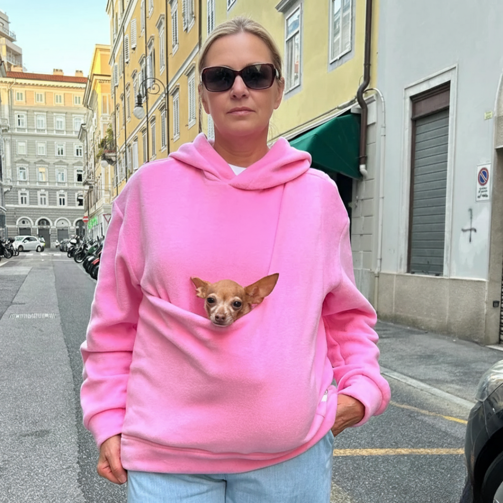 Bärbar djurbärare-hoodie för mysiga kramar