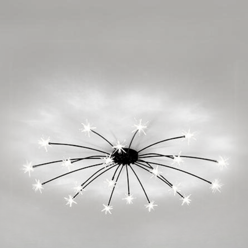 Arisha art déco-taklampa med stjärnmönster — täckning på 10-15㎡, varm belysning