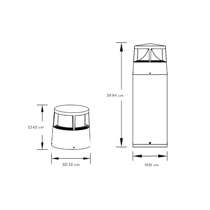 Lampioni minimalisti a LED Kenway — serie da esterno per vialetti