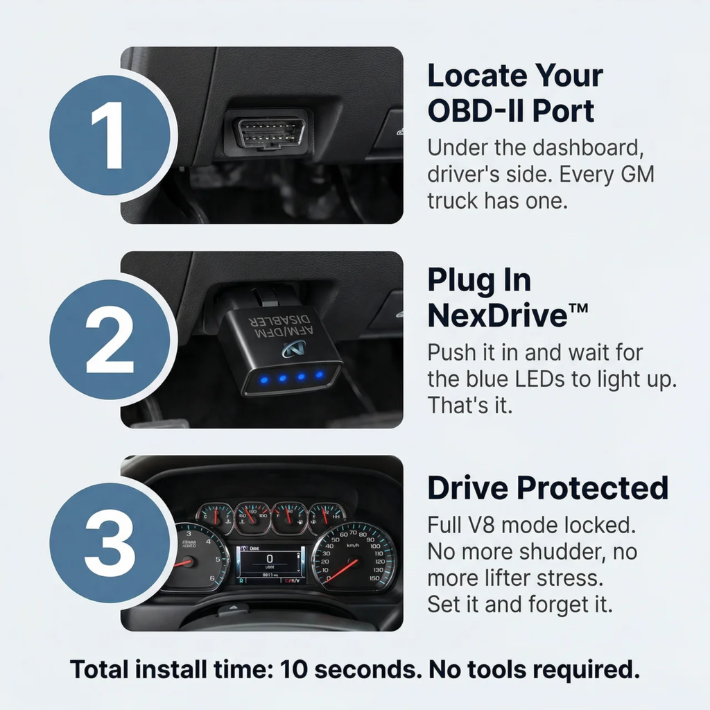 جهاز تعطيل إيقاف الأسطوانات AFM/DFM – يُوصل بمنفذ OBD-II، قابل للعكس، لا يحتاج إلى أدوات
