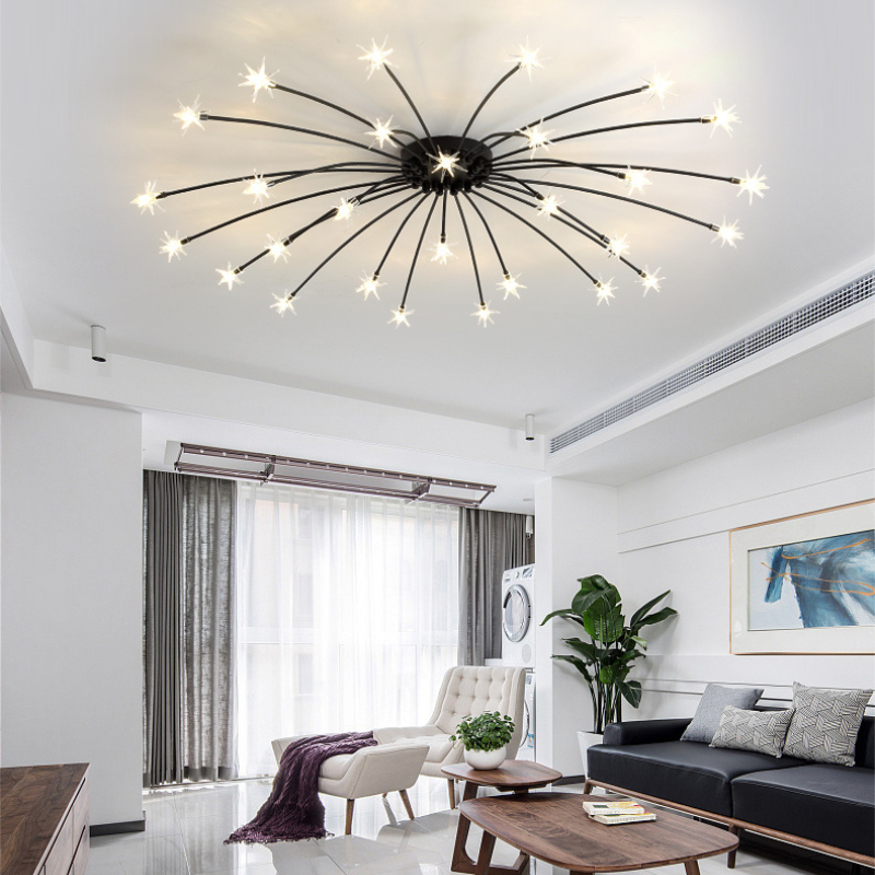 Arisha art déco-taklampa med stjärnmönster — täckning på 10-15㎡, varm belysning