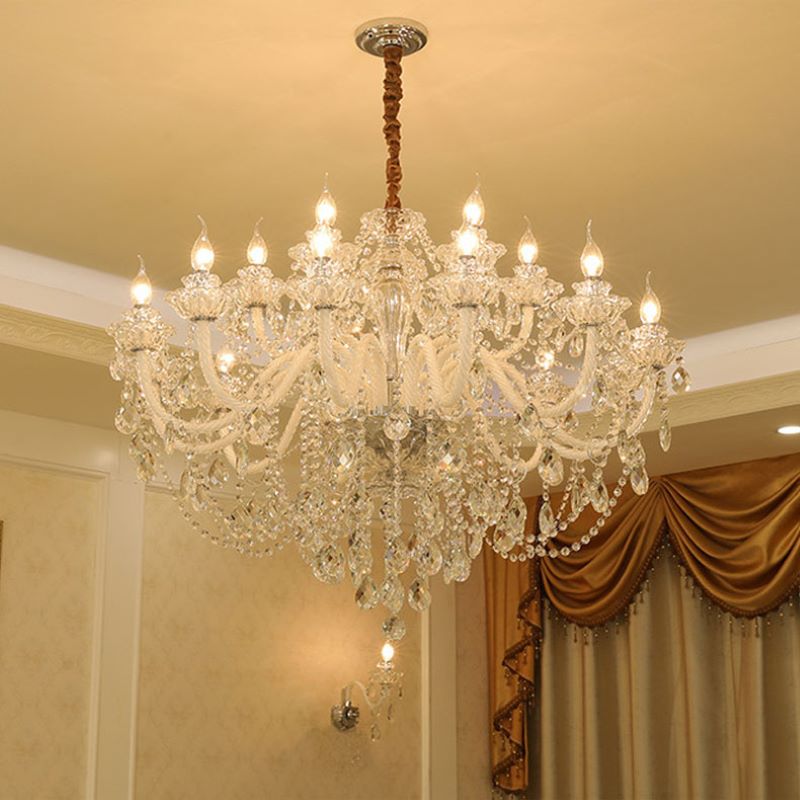 Silva French Crystal Chandelier — Indoor Fixture, Fits 10-15㎡ Rooms, Hardwired