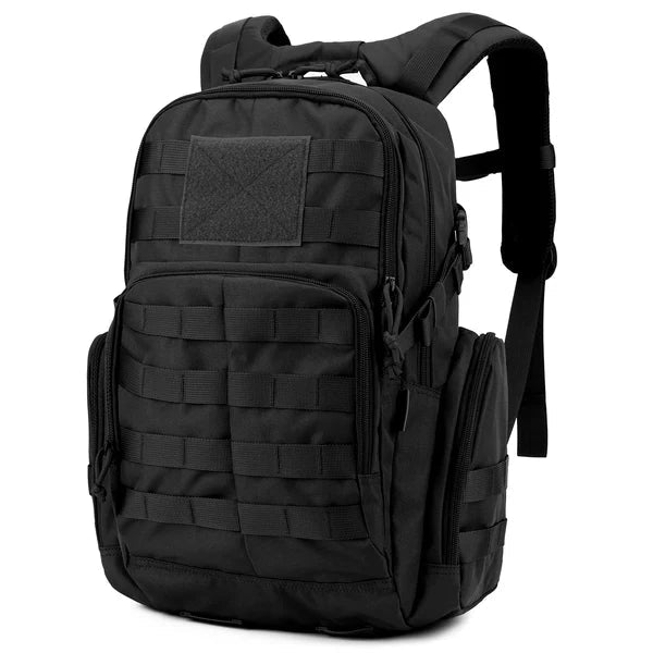 25L Tactical Backpack - 600D Water-Resistant - MOLLE & Hydration Compartment - Green, Black & Khaki
