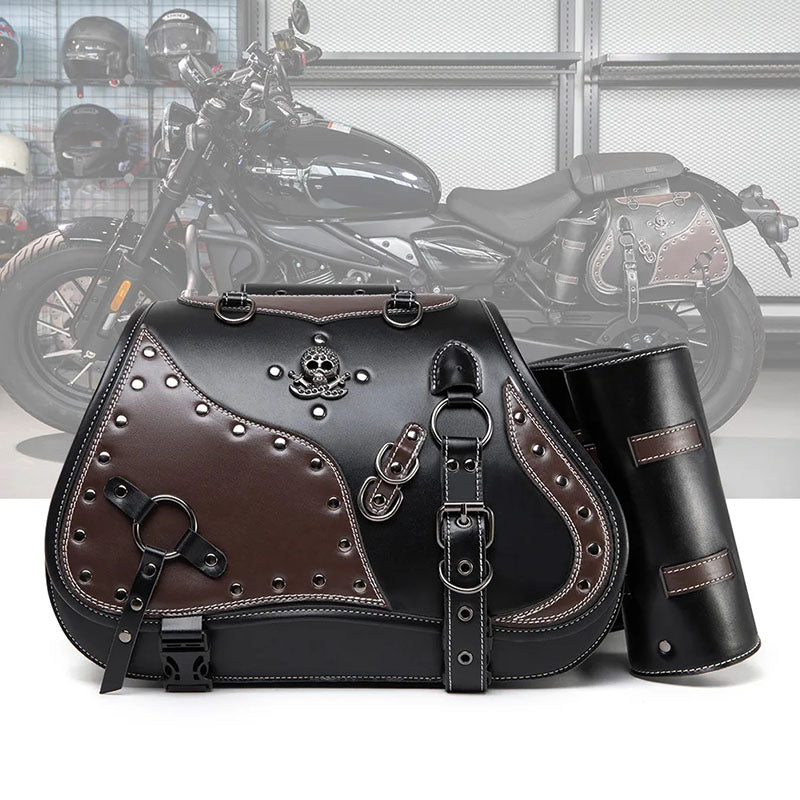 Sac de moto crâne steampunk