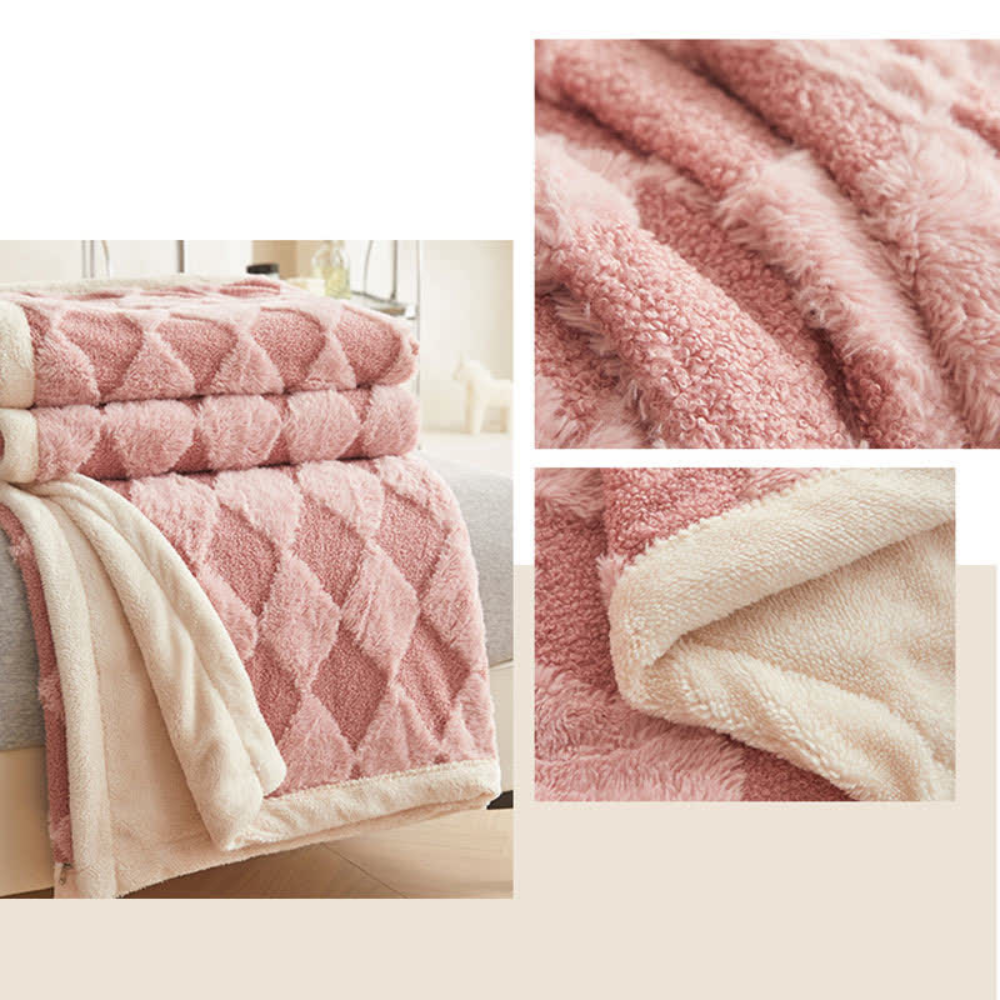 Coperta Comfort con Morbido Motivo a Diamante