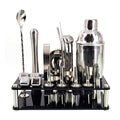 Ensemble de bar Aurora 23 pièces avec shaker à martini en acier inoxydable, support et accessoires