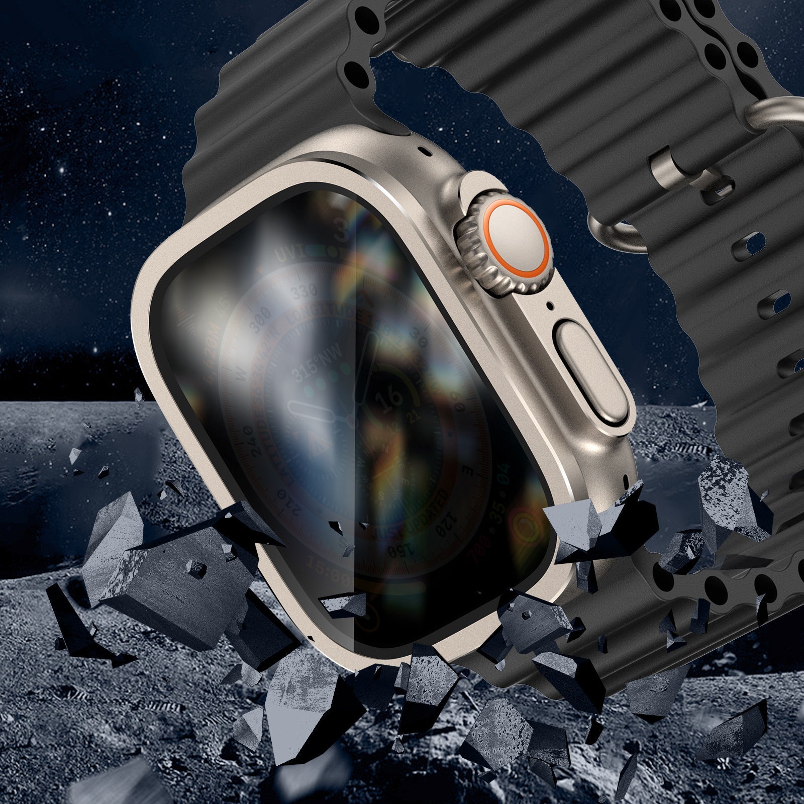 Titanový ochranný kryt obrazovky pro Apple Watch Ultra 2/Ultra (verze pro soukromí)