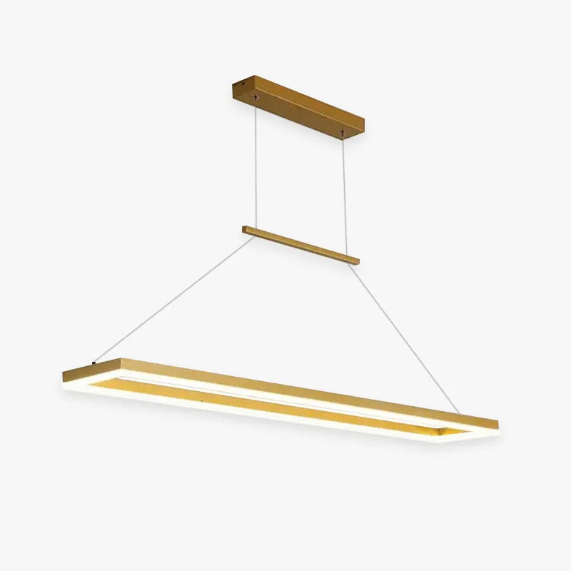 Gloen Modern Rectangular Hanging Pendant Light, Gold/Coffee - Neutralighting