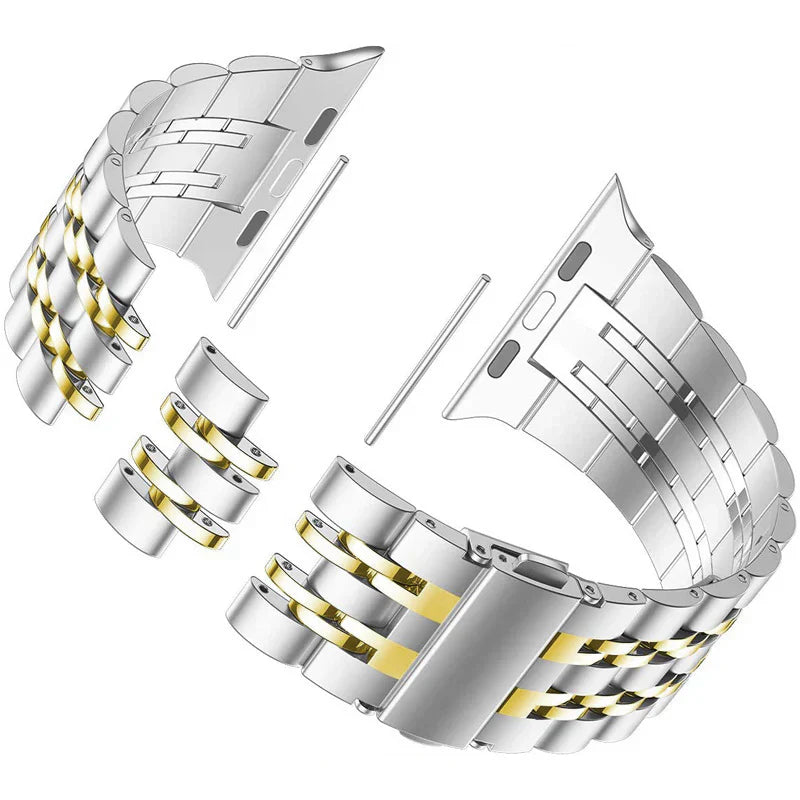 Luksusowa składana bransoleta ze stali nierdzewnej do Apple Watch