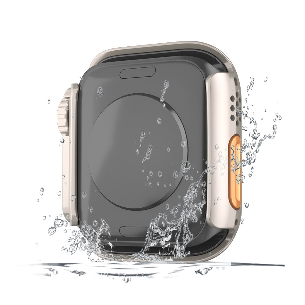 Coque ultra-fine et étanche pour Apple Watch avec film en verre trempé