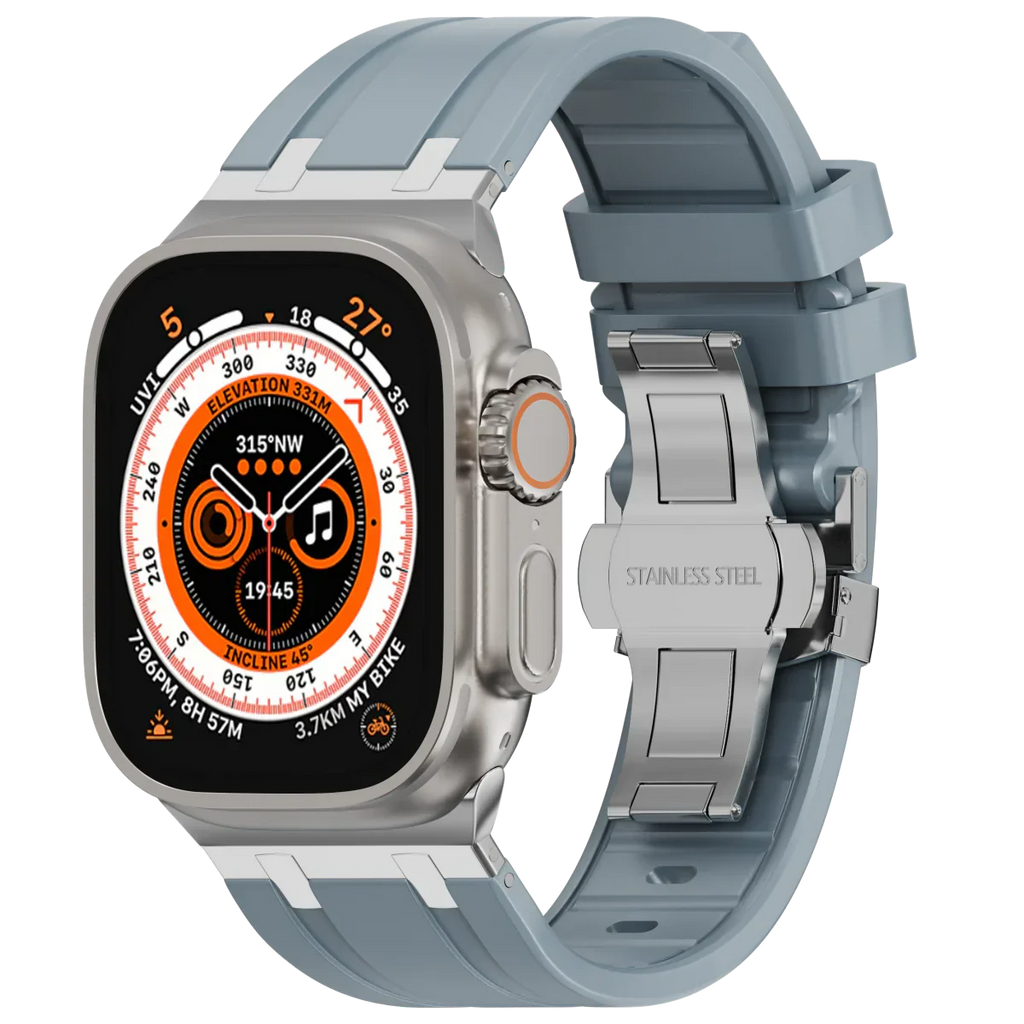 Cinturino in silicone di lusso con fibbia a farfalla AP per Apple Watch