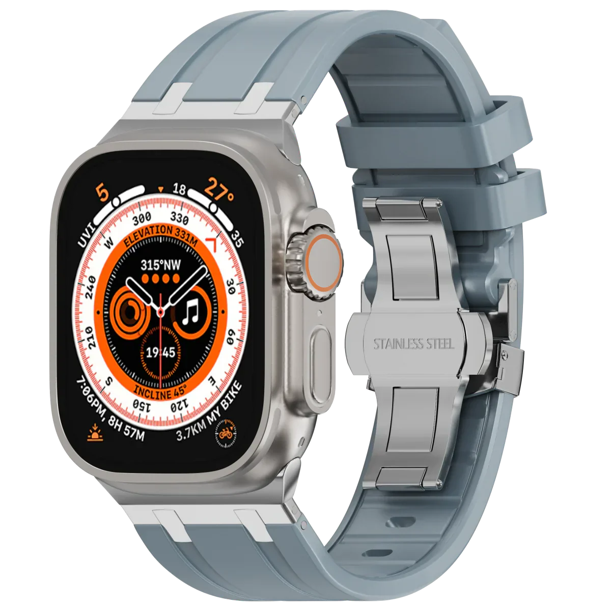 Cinturino in silicone di lusso con fibbia a farfalla AP per Apple Watch