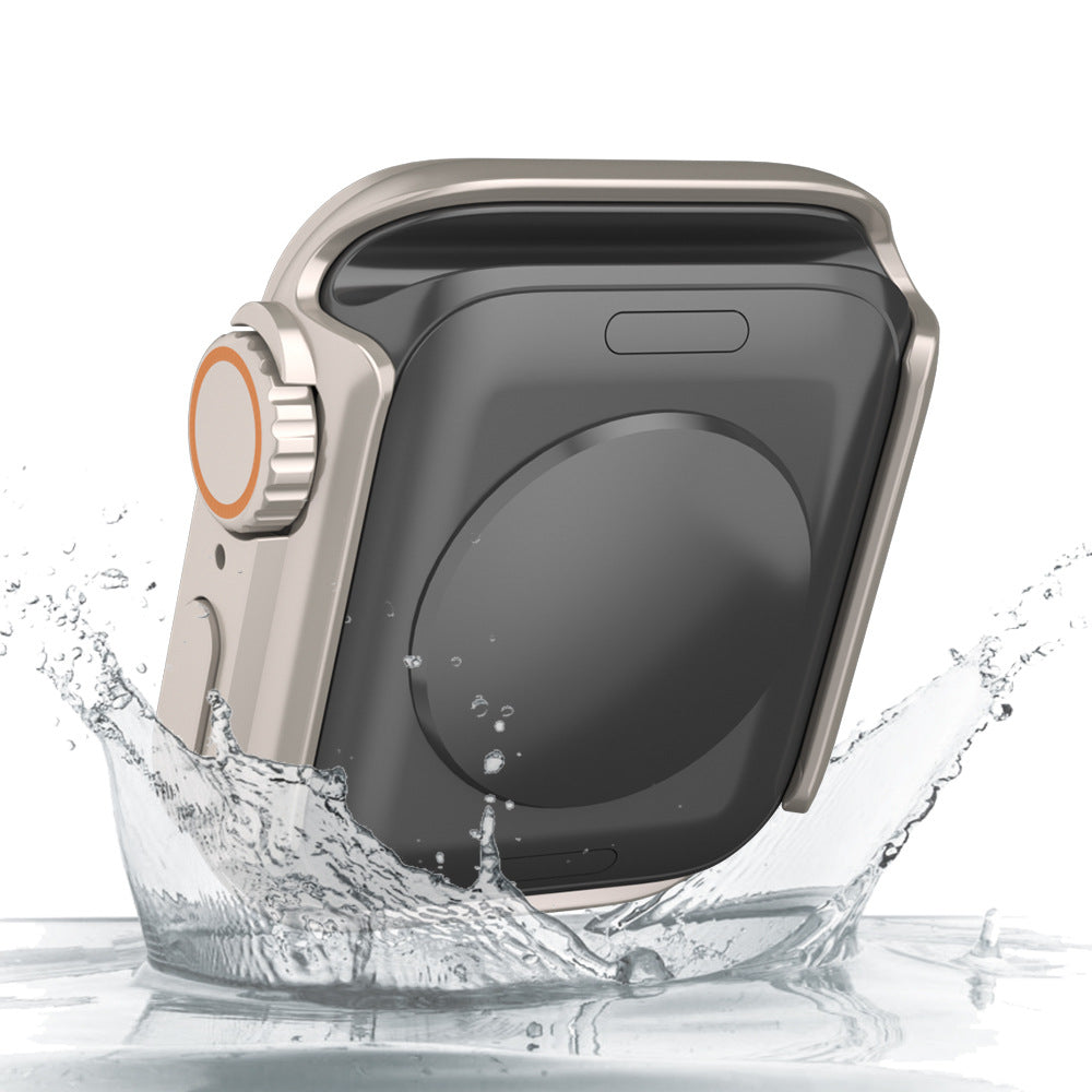 Coque ultra-fine et étanche pour Apple Watch avec film en verre trempé