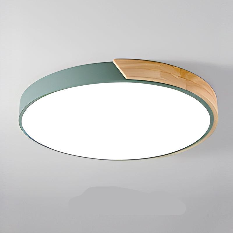 Aelora | Nordic Wood Circular Ceiling Light with Warm Glow