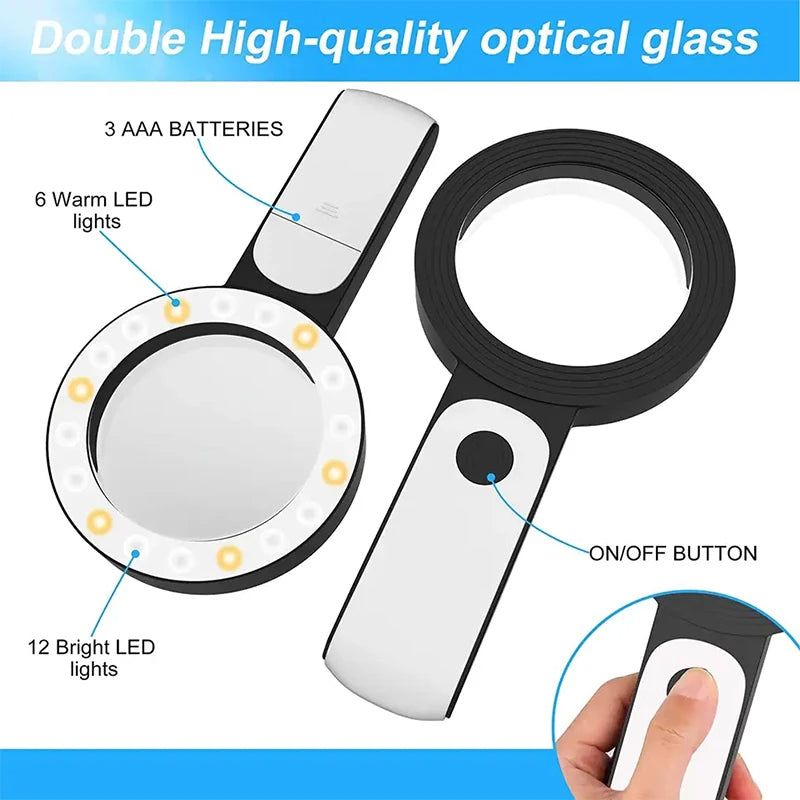 Lupa BrightLens 30x para Personas Mayores y Lectura