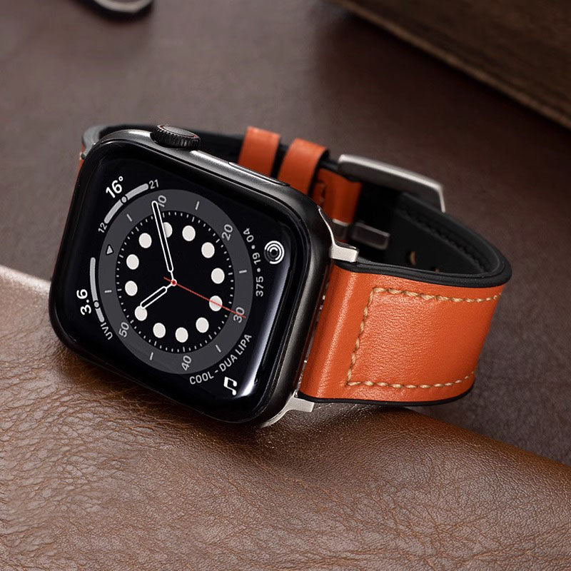 Correa de silicona de cuero para Apple Watch