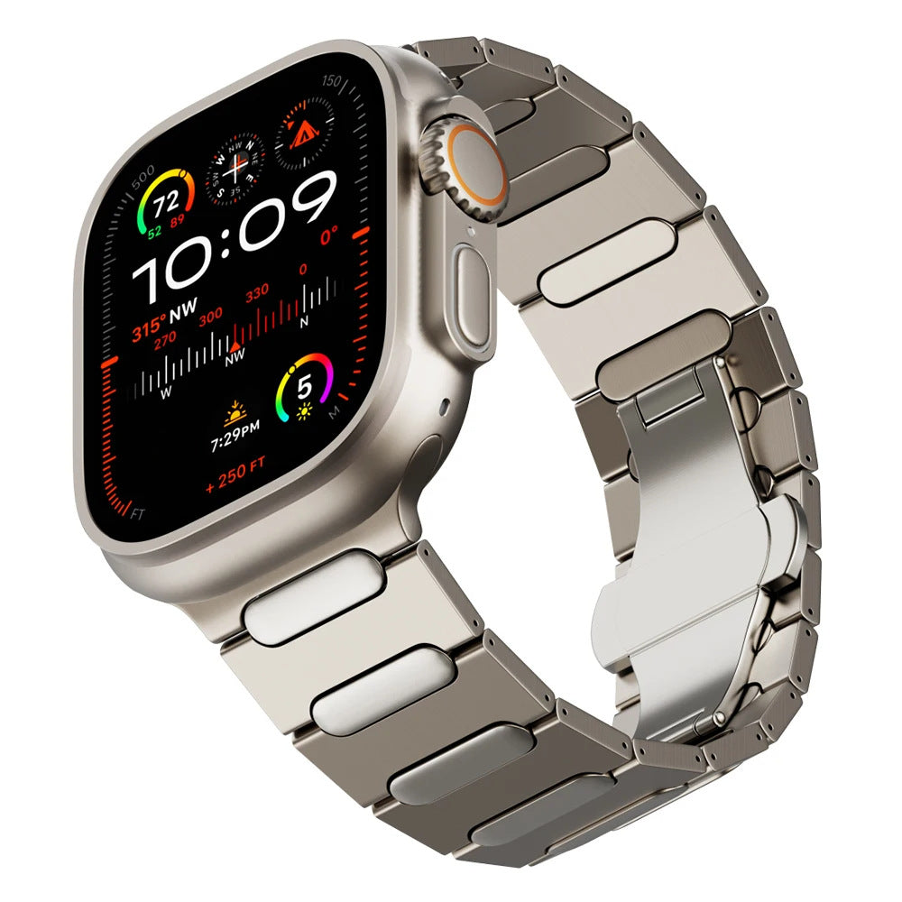 Titanirannekoru + perhoslukko Apple Watch Ultra 1/2:lle