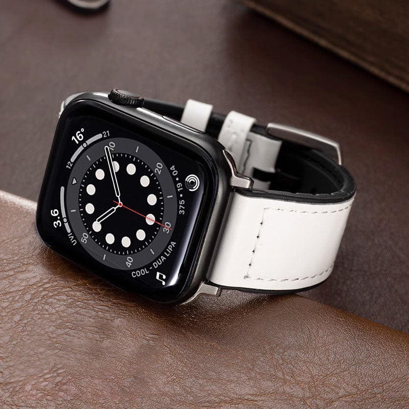 Correa de silicona de cuero para Apple Watch