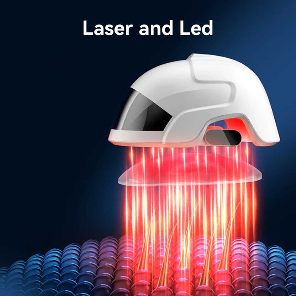 Casque de croissance capillaire à laser et LED