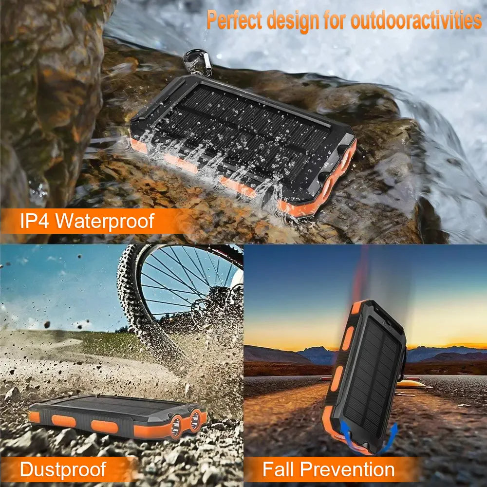 IP67防水 太陽光発電 携帯用蓄電池 500000mAh