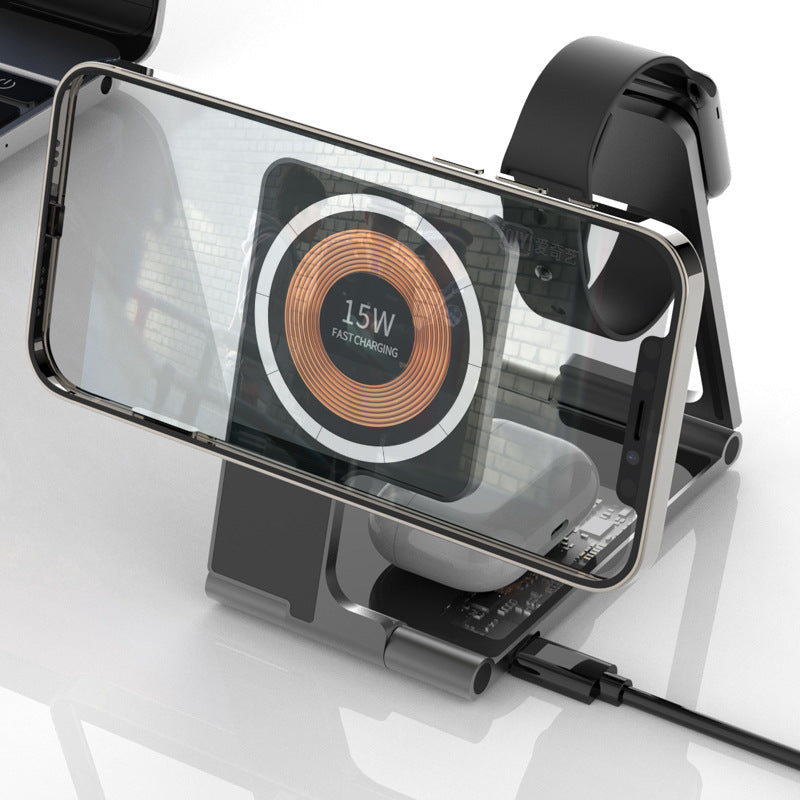 T25-3v1 Bezdrátová nabíjecí stanice pro hodinky Apple a iPhone