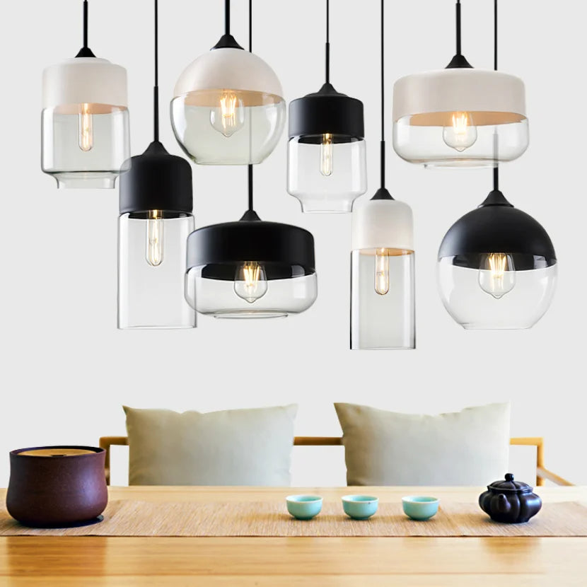 Lucevia | Luxurious Glass and Wood Pendant Light | Orntli