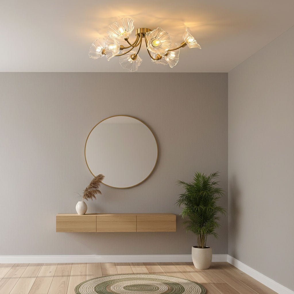 Lampada da soffitto Kalin in vetro a forma di fiore — Design contemporaneo