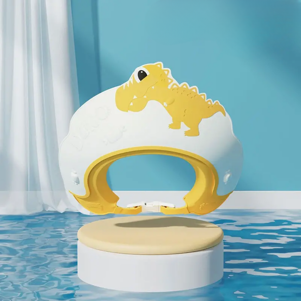 SplashSafe Dino | Badehette som beskytter mot vann og sjampo