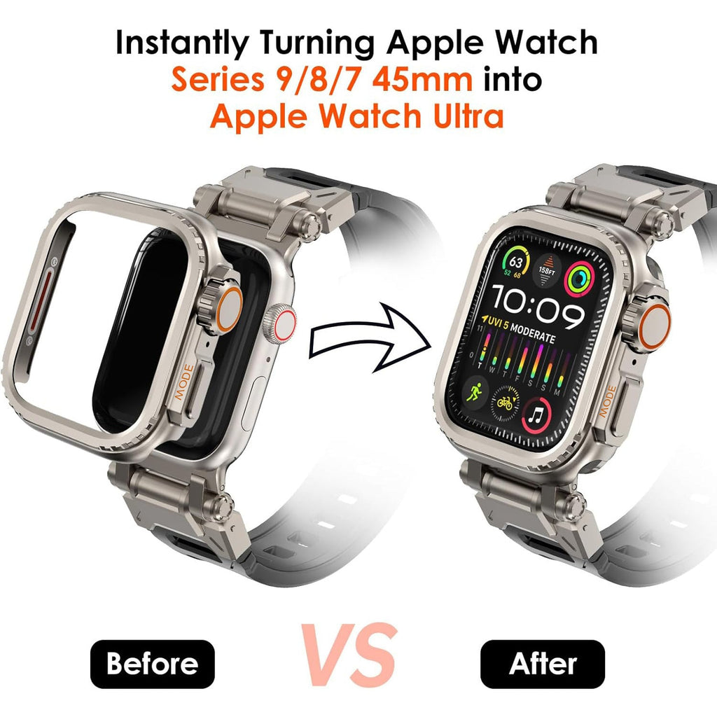ULTRA LOOK-Caixa Robusta de Liga de Titânio para Relógio Apple