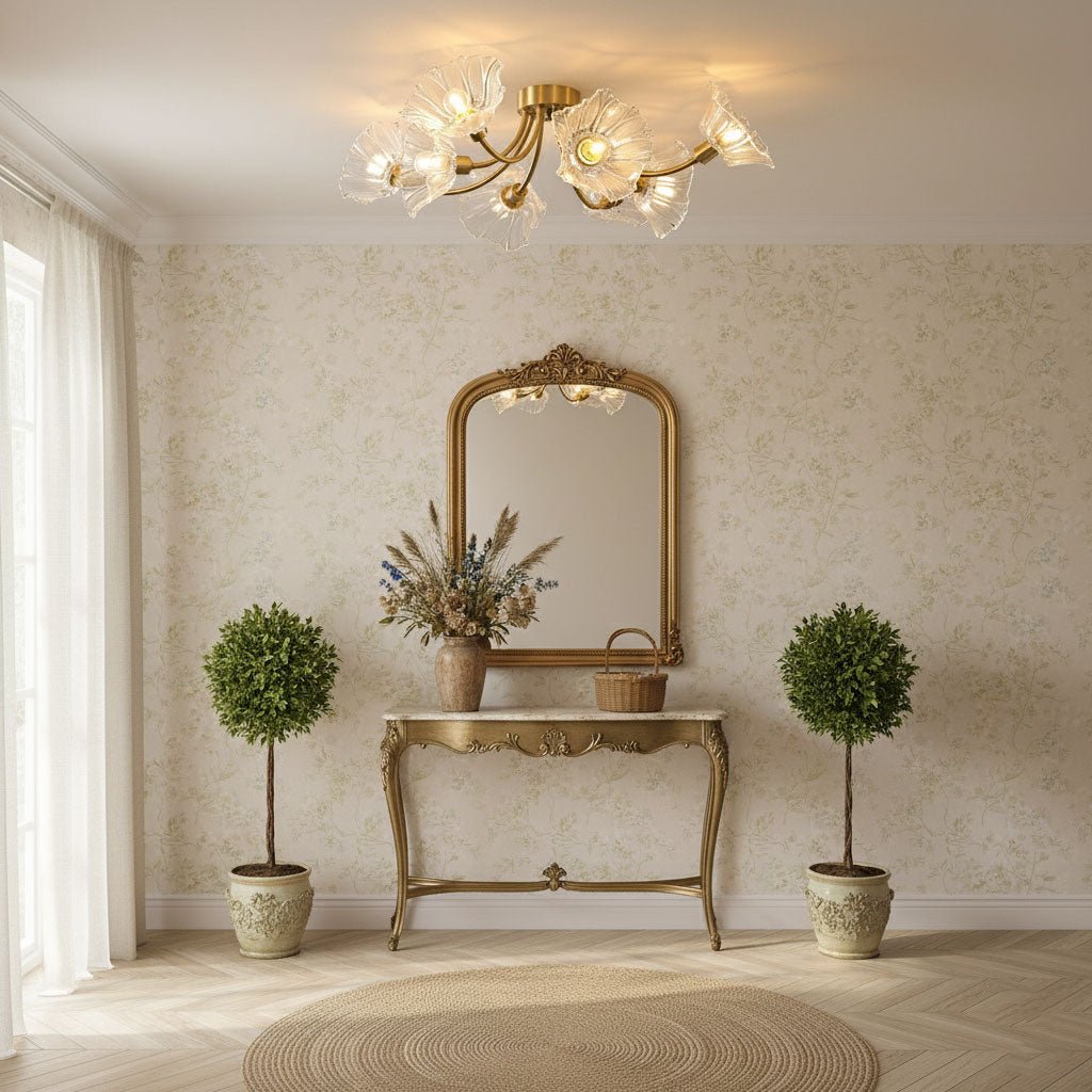 Lampada da soffitto Kalin in vetro a forma di fiore — Design contemporaneo