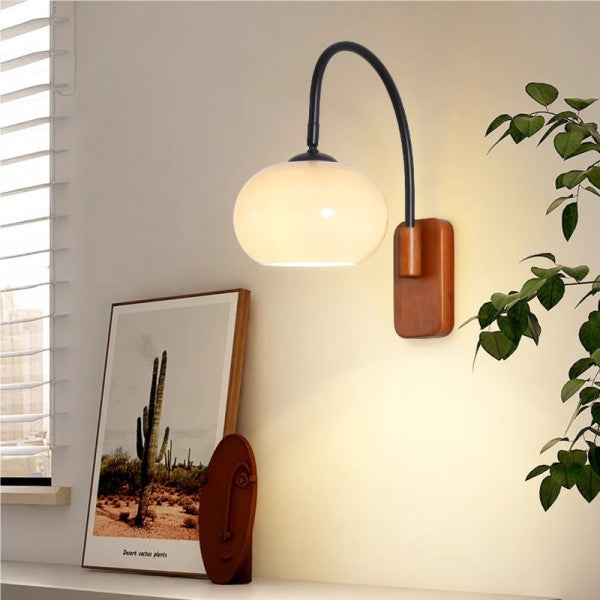LumaQuell vegglampe khaki glass med tre aksent ambient glød