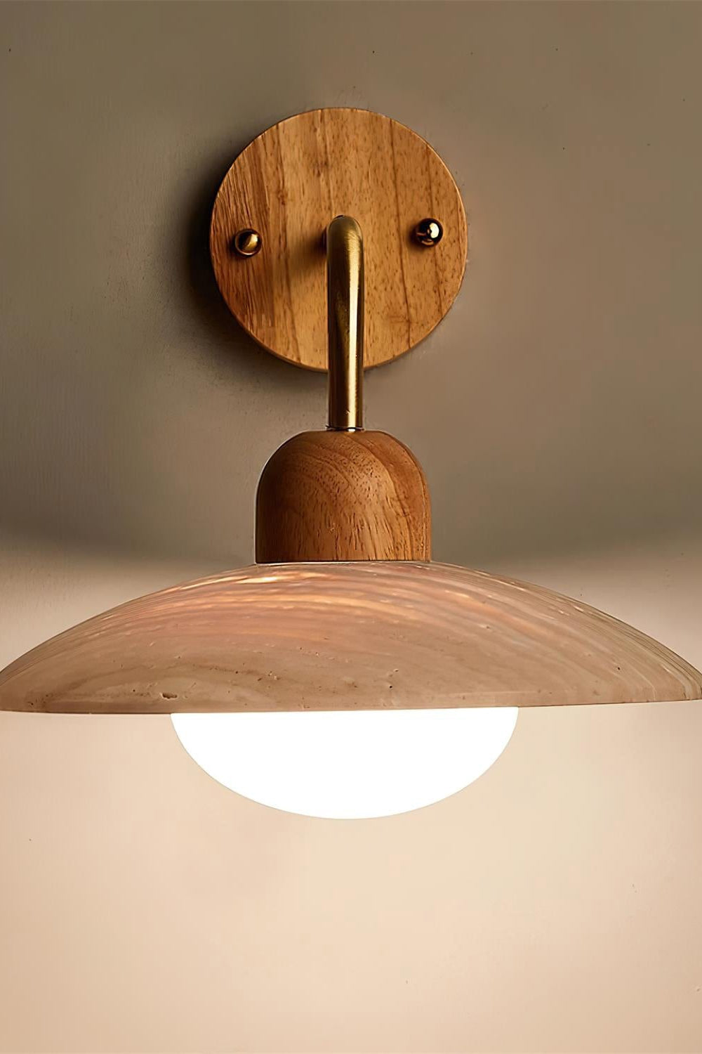 Lunara Travertine Disc Wall Light for Modern Interiors
