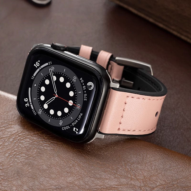 Correa de silicona de cuero para Apple Watch