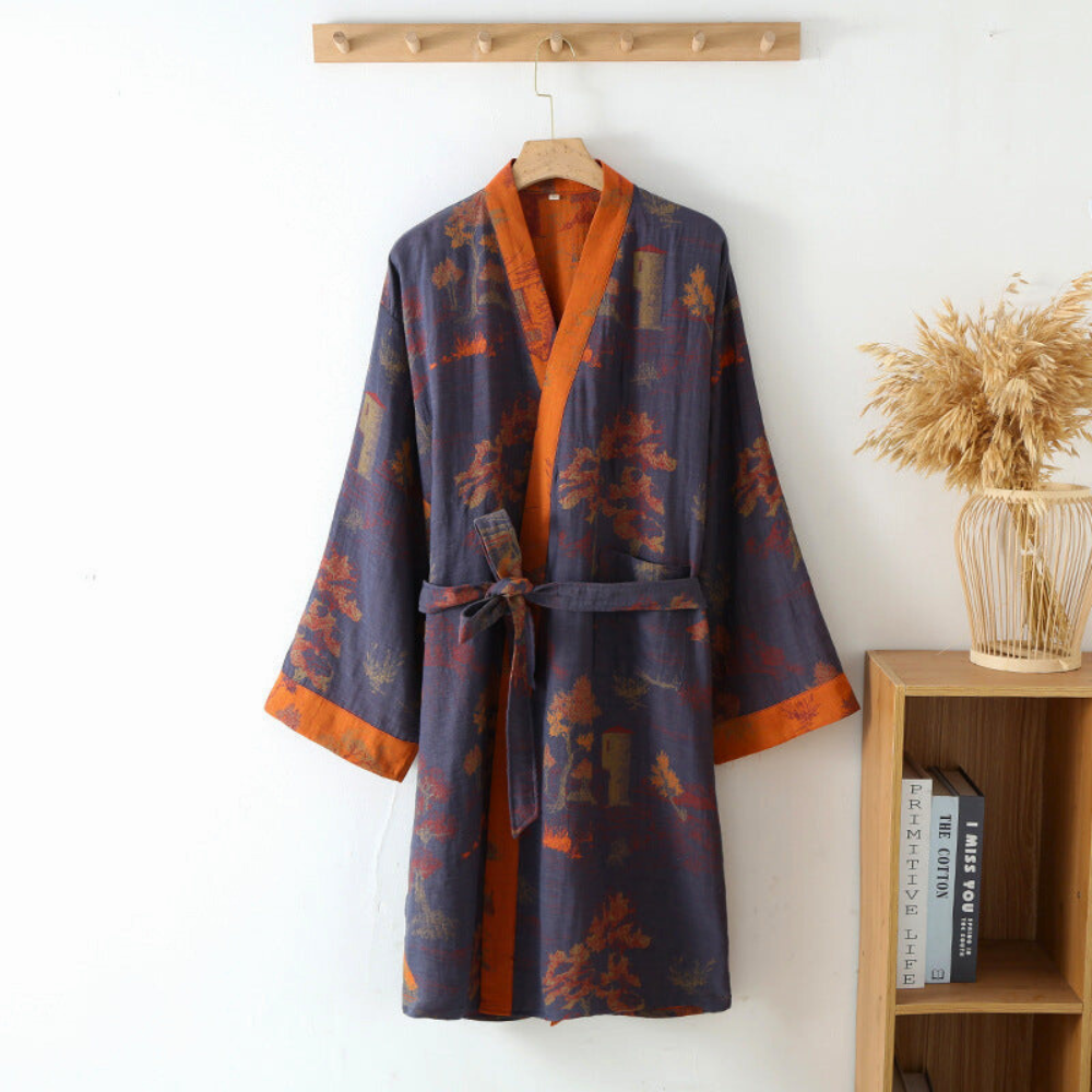 Harborwood Rustieke Katoenen Kimono Badjas Van Zuiver Katoen