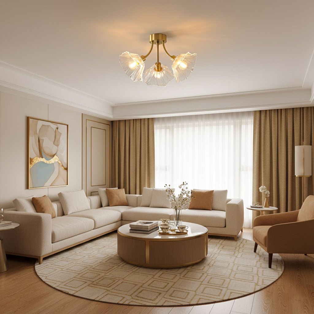 Lampada da soffitto Kalin in vetro a forma di fiore — Design contemporaneo