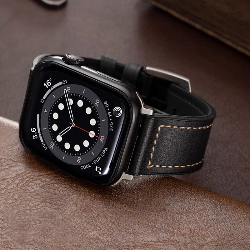 Correa de silicona de cuero para Apple Watch