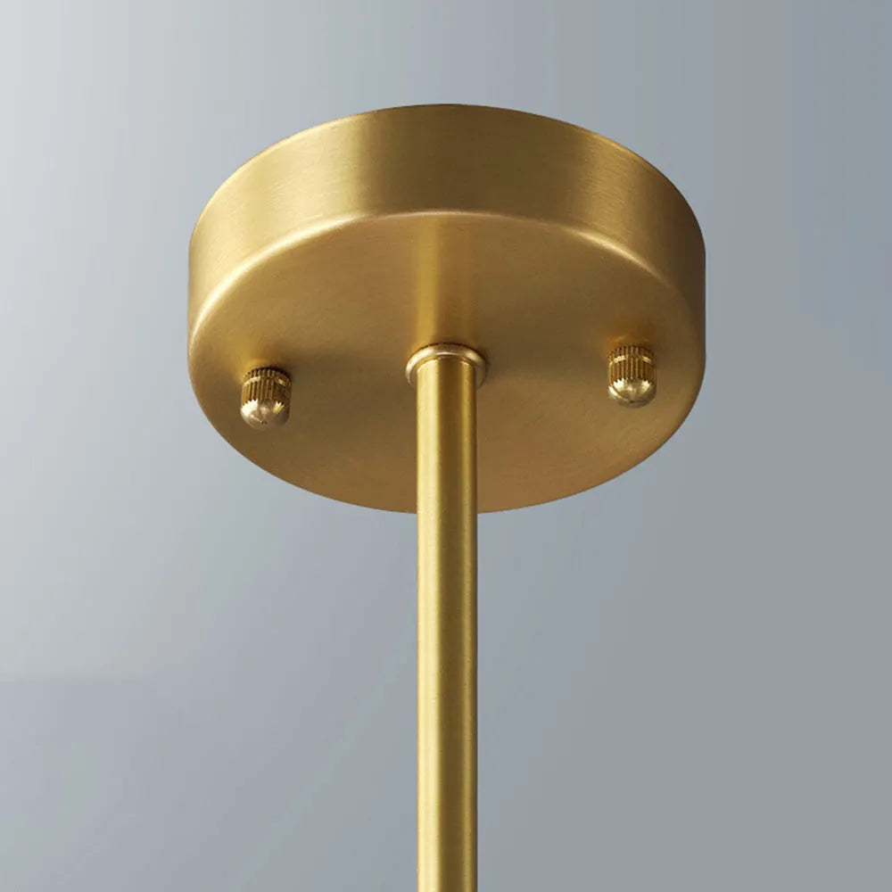 Lámpara colgante Valentina con pantalla de vidrio moderna — lámpara de techo cableada regulable, cobre/negro