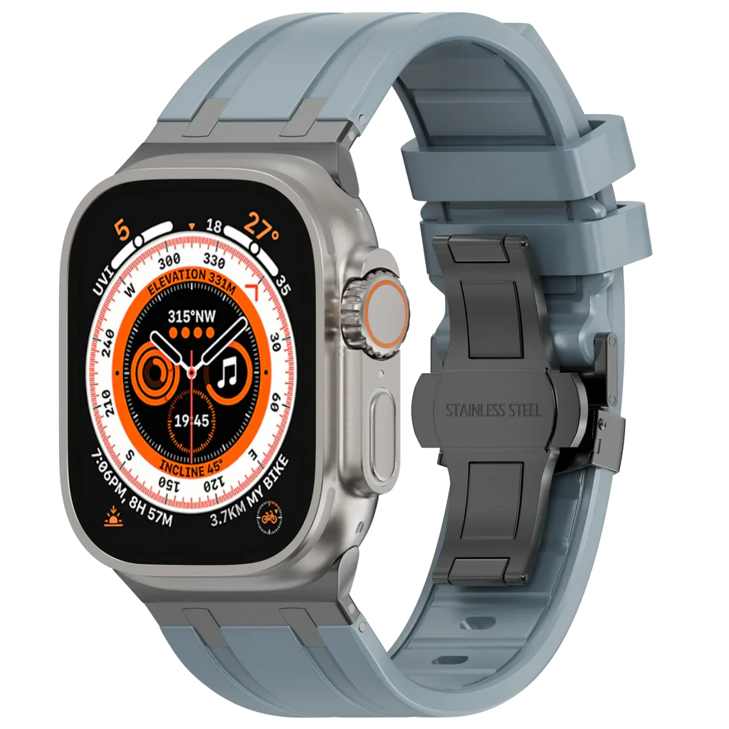 Cinturino in silicone di lusso con fibbia a farfalla AP per Apple Watch