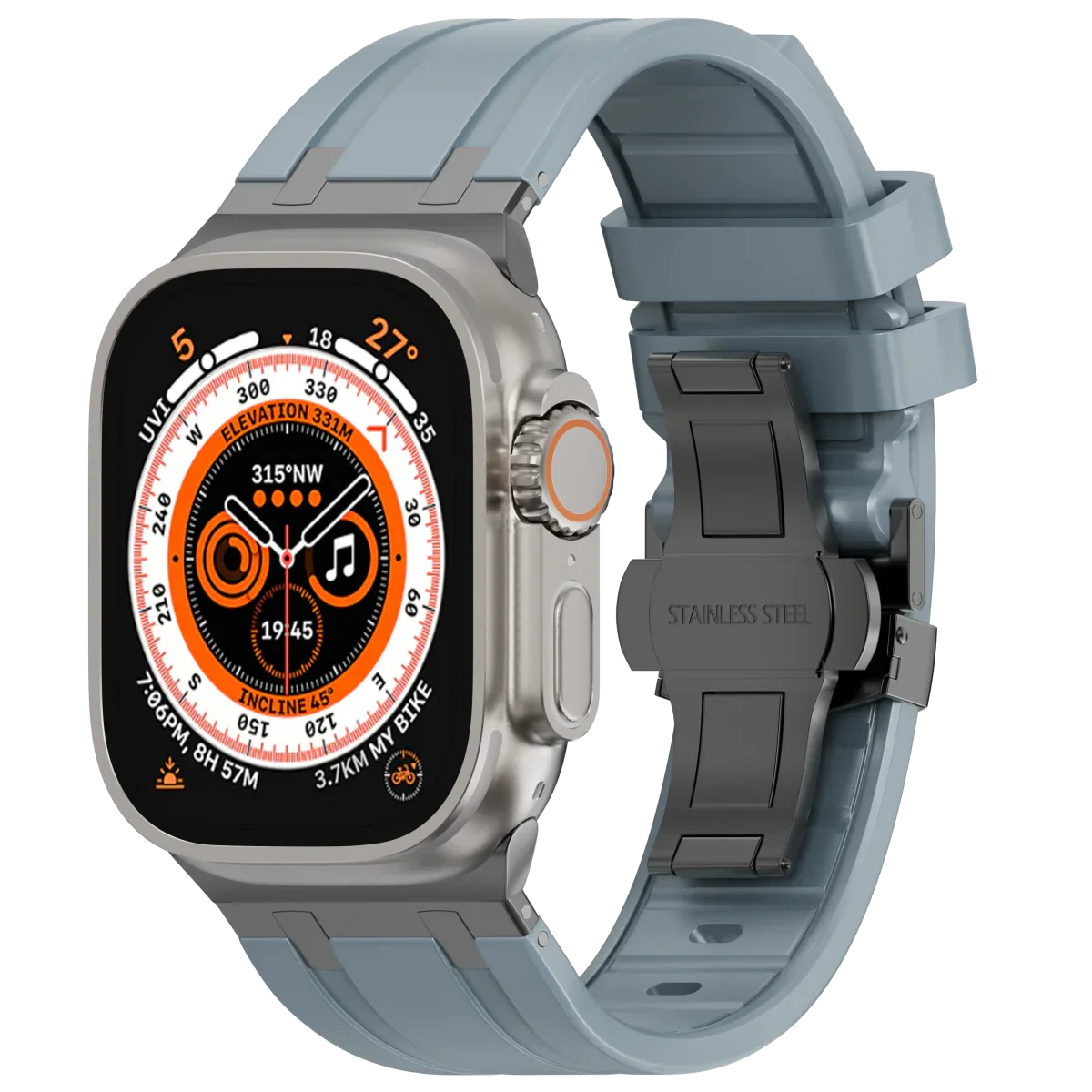 Cinturino in silicone di lusso con fibbia a farfalla AP per Apple Watch