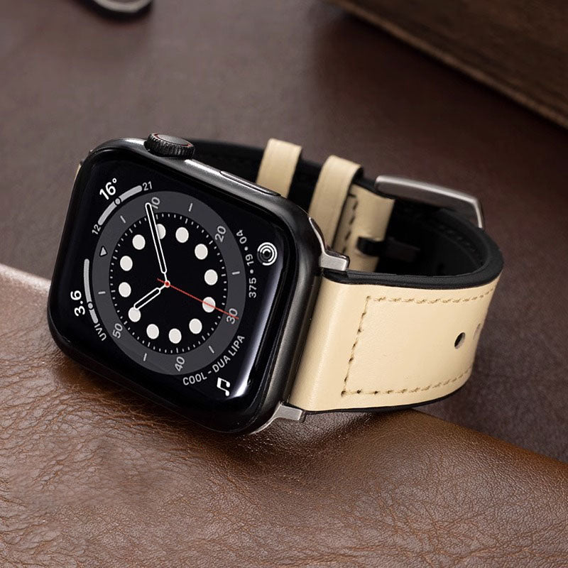 Correa de silicona de cuero para Apple Watch